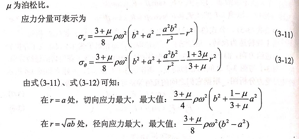 混凝土锯片在空转过程中的应力分析和在与材料接触时的应力分析假设